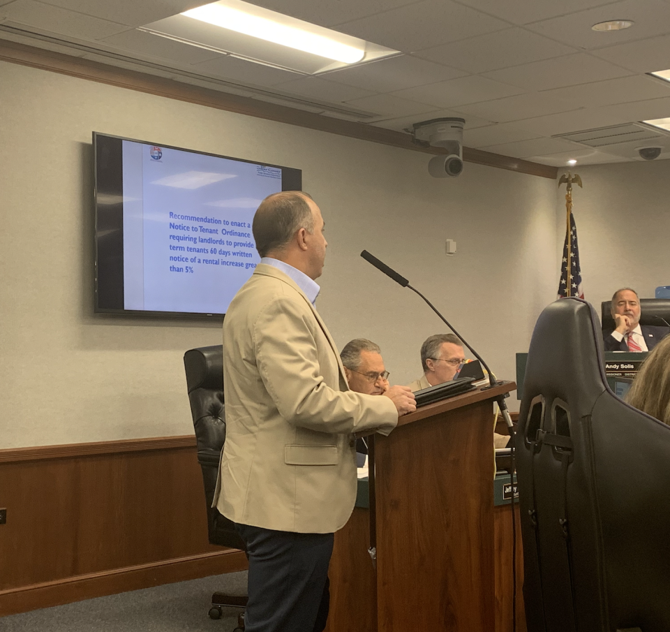 Dr. Tom Felke speaks during public comment on May 24, 2022.