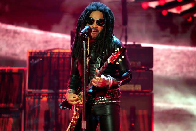 <p>Jeff Kravitz/FilmMagic</p> Lenny Kravitz performs in Hollywood in March 2023