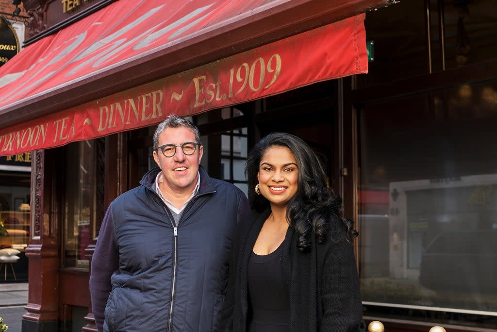 Firm friends: Claude Bosi and Samyukta Nair outside the site of what will be Socca  (Ming Tang-Evans)