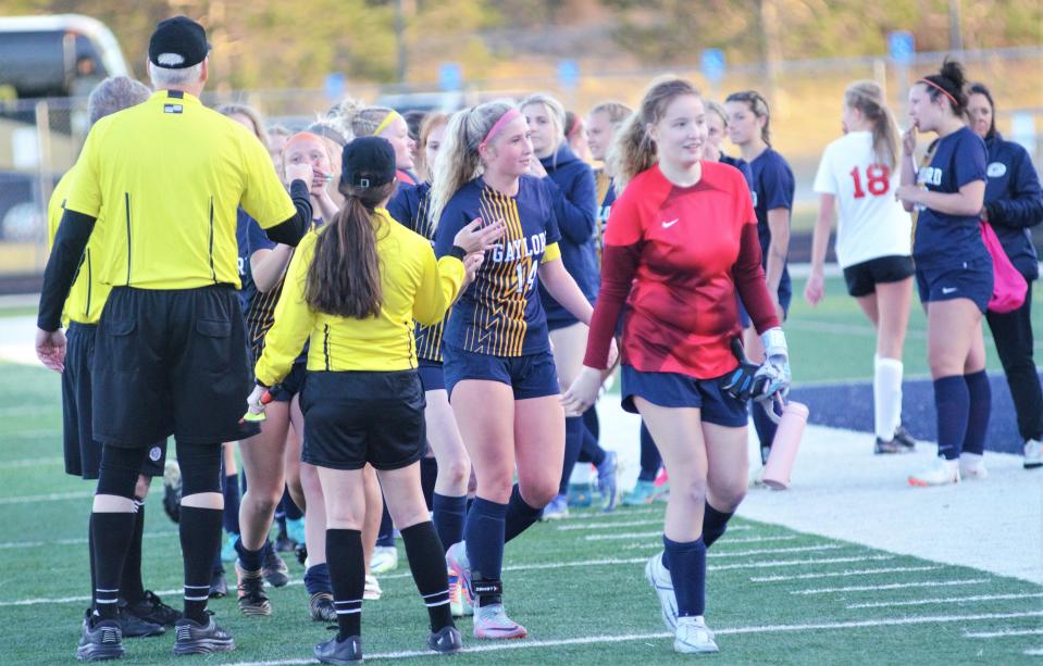 Gaylord girls soccer captured a 3-1 victory over Marquette on Monday, April 8 for the team's first win of 2024.