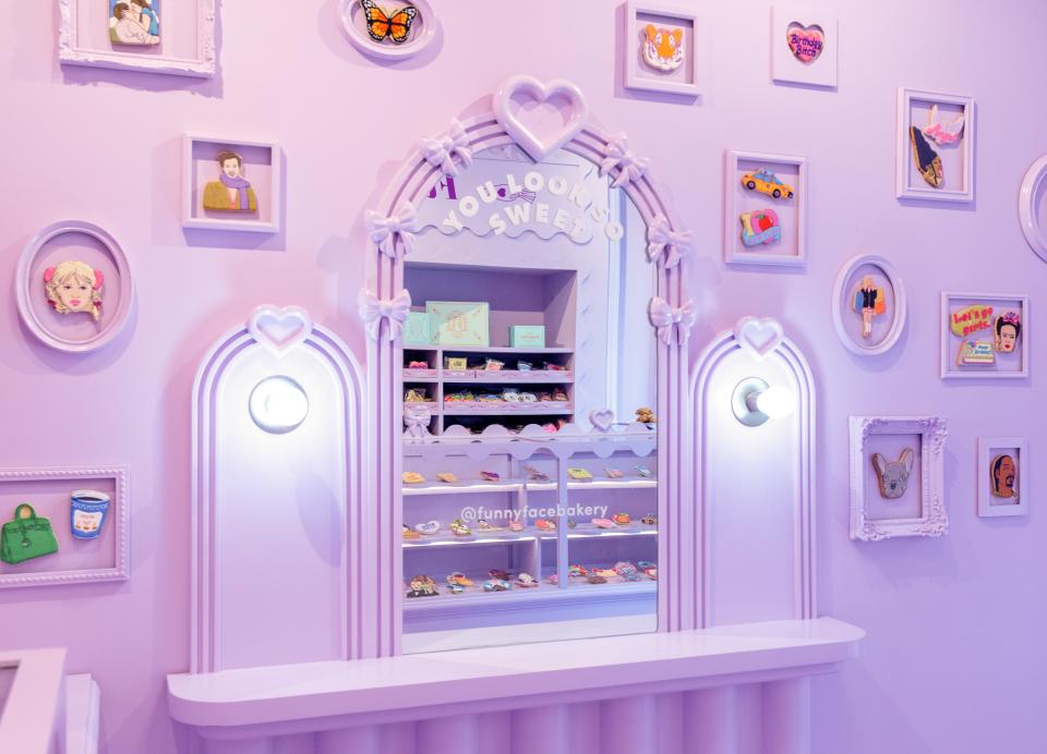 This gallery wall inside Funny Face Bakery is so cute you’ll want to eat it.