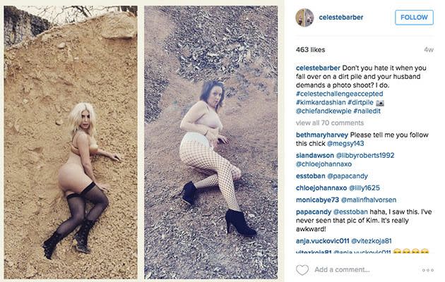 Don't you hate it when you fall over on a dirt pile and your husband demands a photo shoot? I do. Photo: instagram.com/celestebarber.