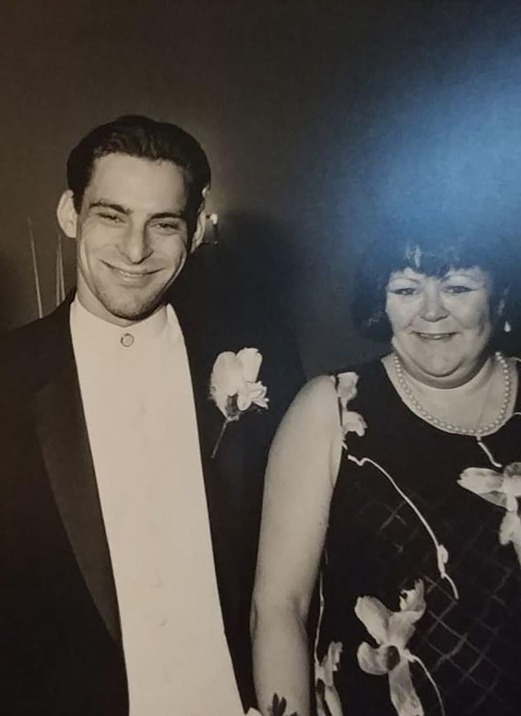 In another blow, Meeink’s mother Thomasine died of a fentanyl overdose. The series of blows prompted Meeink to go into recovery in 2019, leading to his linking up with his “recovery rabbi,” and now his devout Judaism. Courtesy of Frank Meeink