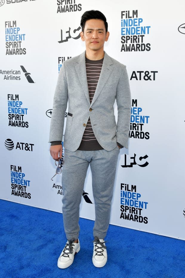 John Cho wears a Zegna suit to the 2019 Film Independent Spirit Awards. Photo: Amy Sussman/Getty Images