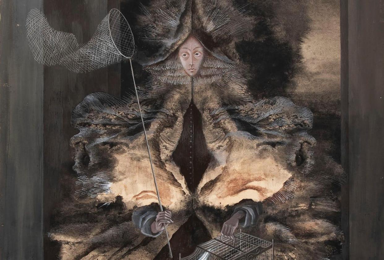 <span class="caption">Fragmento de la obra 'Cazadora de astros (La luna aprisionada)' de Remedios Varo, 1956.</span> <span class="attribution"><a class="link " href="http://emuseum.toledomuseum.org/objects/79724/cazadora-de-astros-la-luna-aprisionada?ctx=c703721d-a22c-4f77-8eb1-c8cf4d82e119&idx=0" rel="nofollow noopener" target="_blank" data-ylk="slk:Toledo Museum of Art (Ohio, EE.UU.).;elm:context_link;itc:0;sec:content-canvas">Toledo Museum of Art (Ohio, EE.UU.).</a></span>