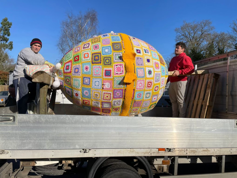 The Hurst Hookers created the giant egg (Philippa Etheridge/PA)