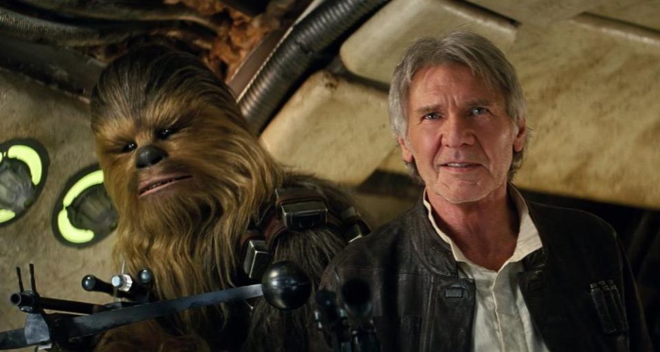 Chewbacca and Han Solo in Star Wars: The Force Awakens | Lucasfilm