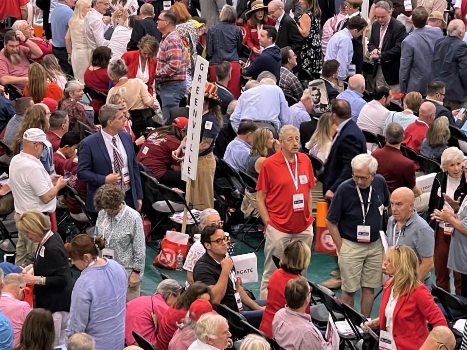 Members of the Greenville GOP delegation at Saturday's South Carolina GOP convention.