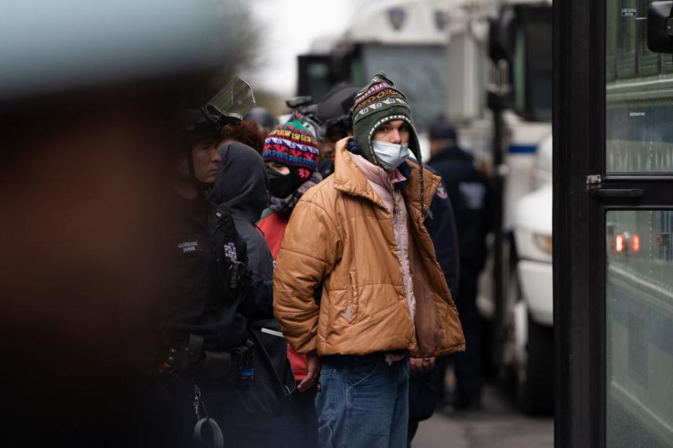 At least 100 protesters were arrested by the NYPD. Jonah Elkowitz / NY Post