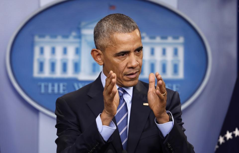 President Barack Obama speaks during a news conference in the briefing room of the White House in Washington, Friday, Dec. 16, 2016. (Photo: Pablo Martinez Monsivais)