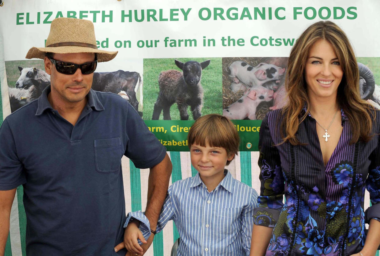 Elizabeth Hurley promotes her food range at Cirencester Farmers Market (Barry Batchelor  / PA Images via Getty Images)