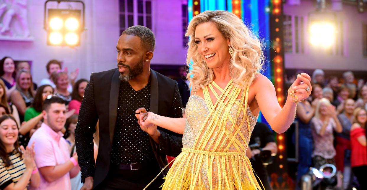 Faye Tozer with Charles Venn (PA Images).