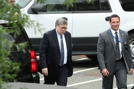 U.S. Attorney General Bill Barr walks to his car after a cabinet meeting with President Donald Trump at the White House in Washington, U.S. May 8, 2019. REUTERS/Jonathan Ernst