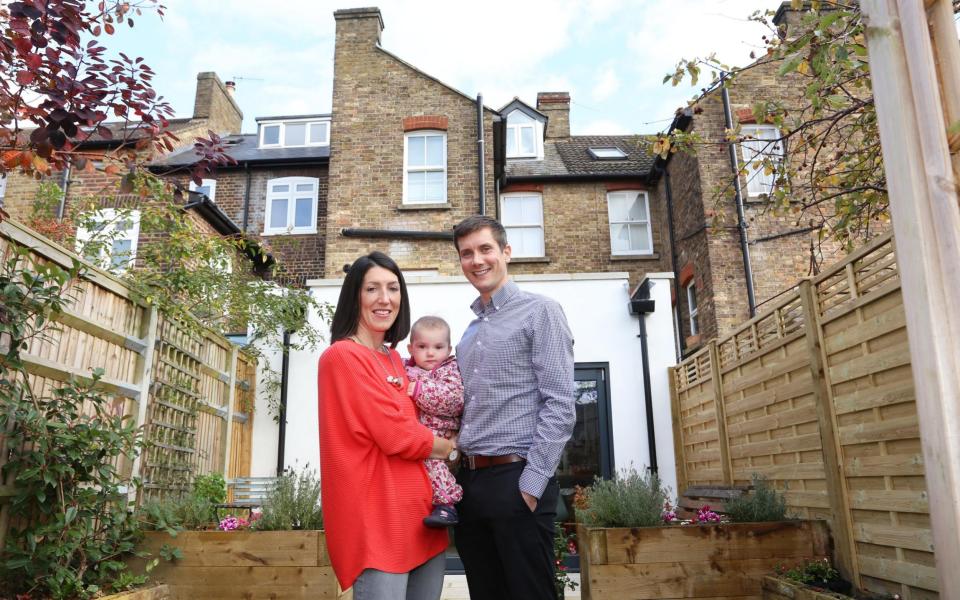 Tom and Beckey Raftery (pictured with baby Alice) added value to their home by extending it - TMG John Lawrence