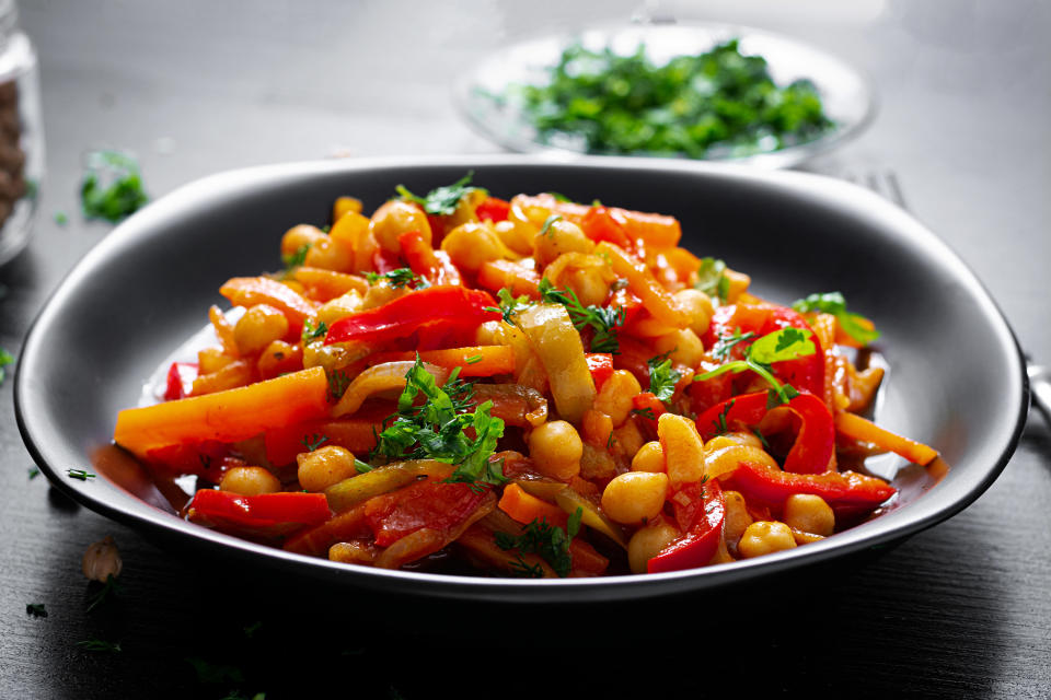 bowl of vegetables and chickpeas