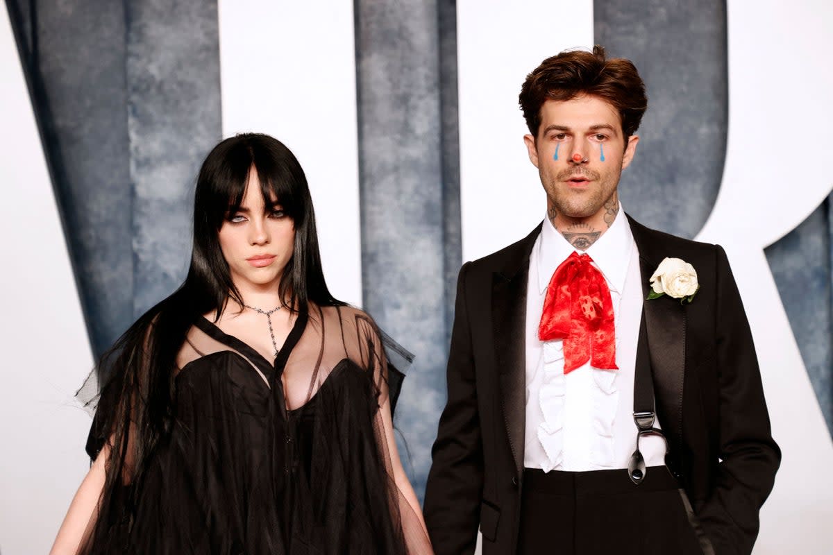 Billie Eilish and Jesse Rutherford attend Vanity Fair Oscars Party in March 2023 (AFP via Getty Images)