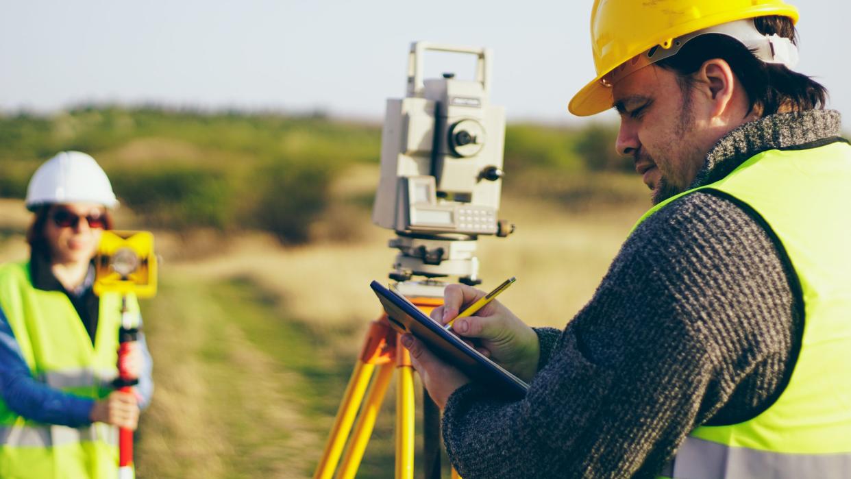 surveying engineers at work