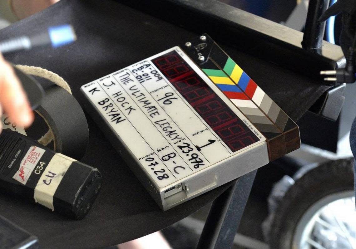 A clapboard sits waiting for use on the set of ‘The Ultimate Legacy’ in production at LaGrange, Ky., Tuesday, July 28, 2015. The movie was one of the first few films to take advantage of Kentucky’s beefed-up film tax incentives. Timothy D. Easley