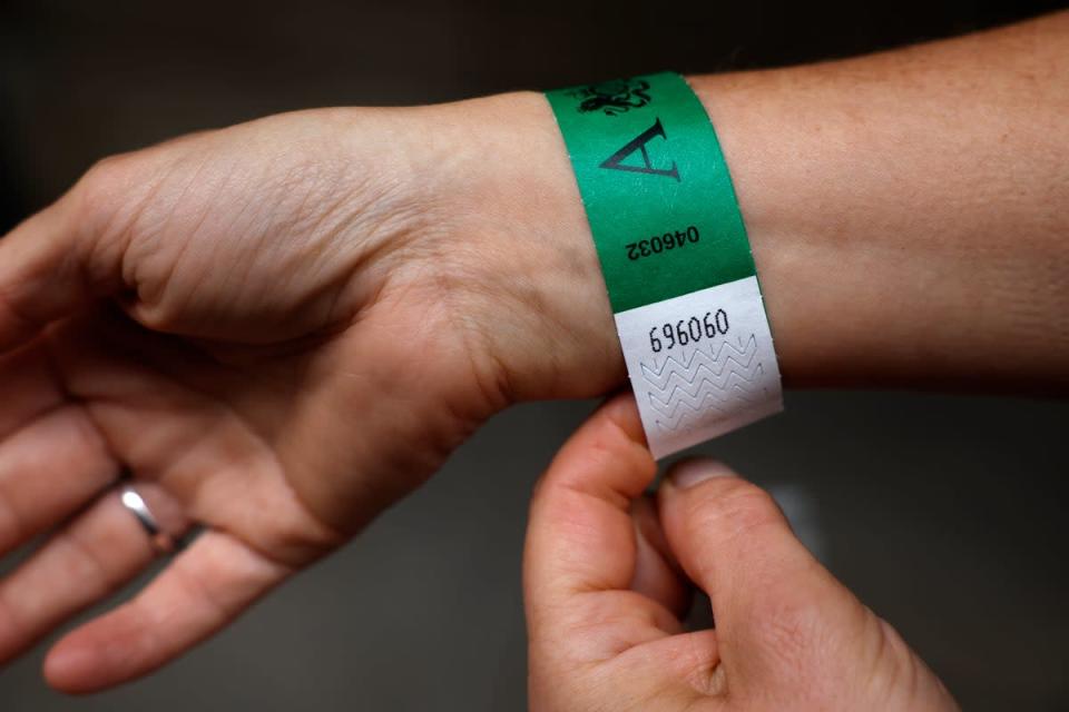 A wristband for the lying in state  (Getty Images)