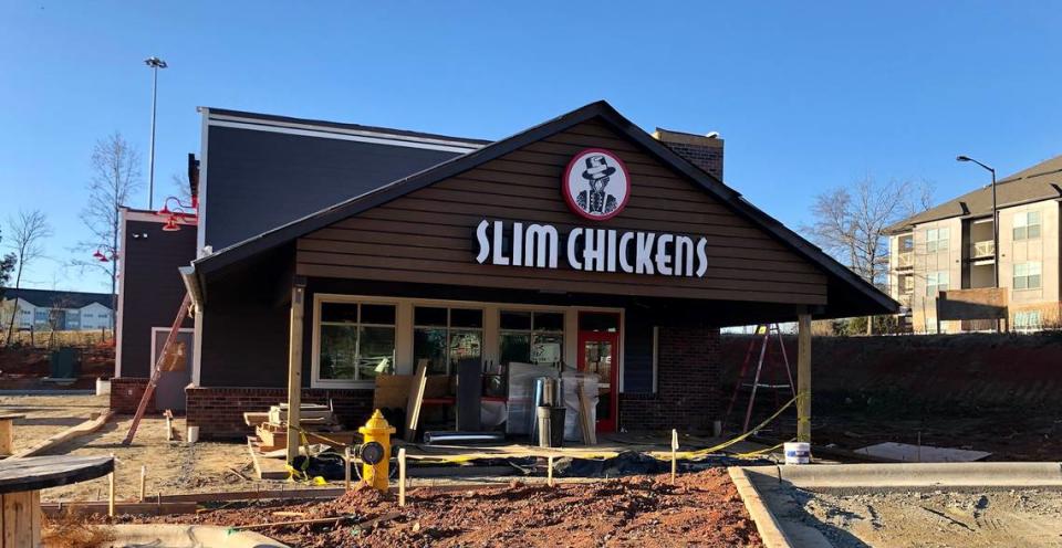 Slim Chickens under construction in Charlotte’s University area. It is expected to open Feb. 28 at 5535 Prosperity Ridge Road.