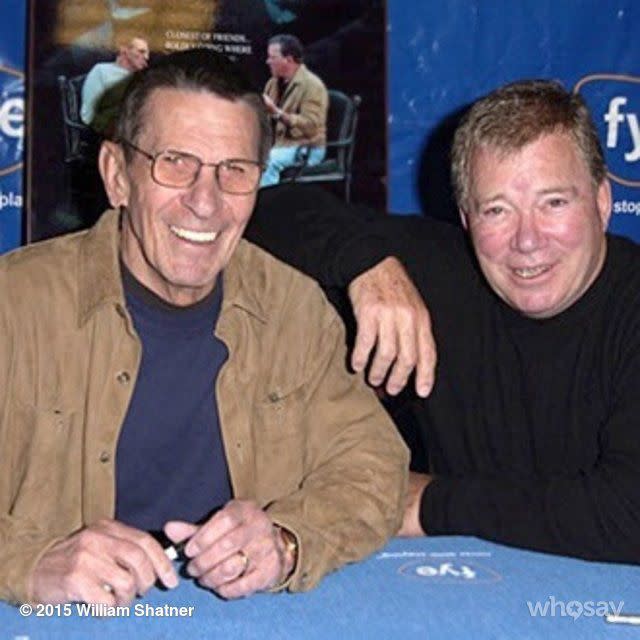 Nimoy (L) with longtime friend William Shatner. Photo: WhoSay