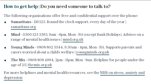 How to get help | Do you need someone to talk to?