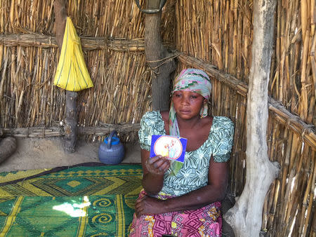 The mother of one of the abducted girls poses in Dapchi in the northeastern state of Yobe, Nigeria March 1, 2018. Picture taken March 1, 2018. Amnesty International/Handout via REUTERS