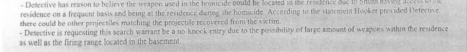 A portion of a "no-knock" search warrant requested by Louisville police and served Jan. 4, 2019, cites a suspected firing range in a basement.