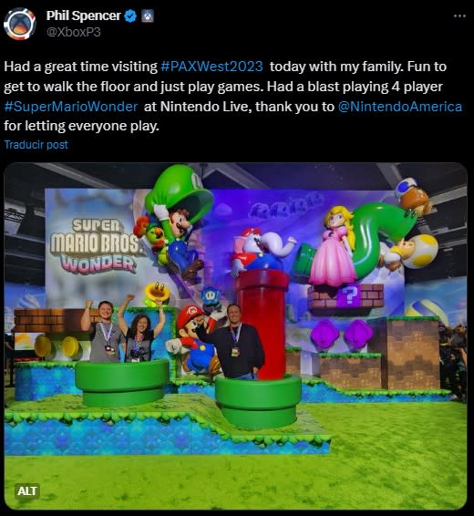 Phil Spencer y su familia se divirtieron con Super Mario Bros. Wonder
