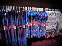 A rack full of items from the Missoni for Target collection.