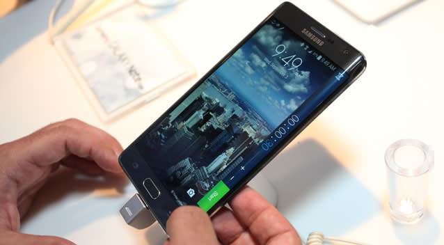 A general view of the Galaxy Note 4 and the Galaxy Note Edge at the Samsung Galaxy Unpacked Launch Event In NYC on September 3, 2014. Photo: Getty