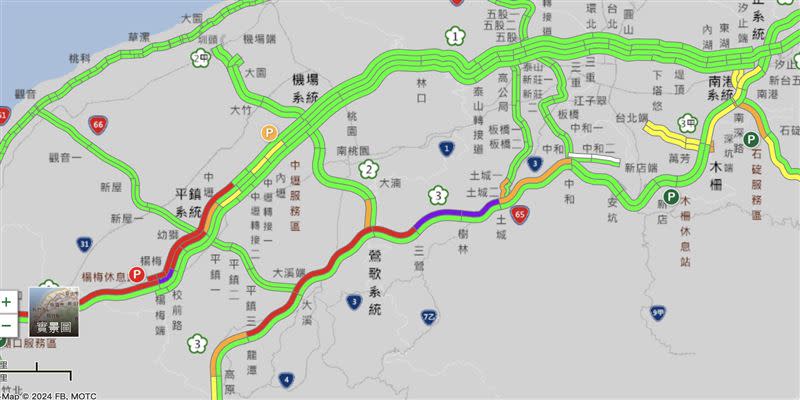 清明連假第一天國道湧入大量車潮。（圖／翻攝自高公局）