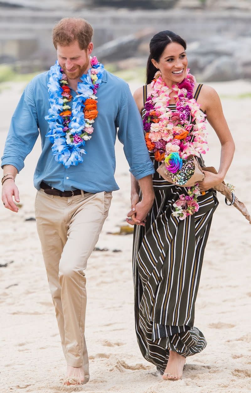 Harry and Meghan's Barefoot Beach Walk, 2018