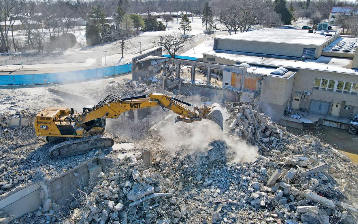 Some buildings at the former Cardinal Stritch University campus are being torn down to make way for new buildings being put up by St. Augustine Preparatory Academy. Aug Prep plans to open a new K-12 Christian school on the site in 2026.