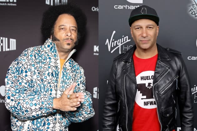 Boots Riley Tom Morello Boots Riley Tom Morello.jpg - Credit: Miikka Skaffari/Getty Images; Kevin Winter/Getty Images