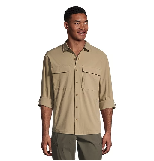 Windriver Men's Modern Fit Long Sleeve Tick & Mosquito Repellent Shirt. Image via Mark's.