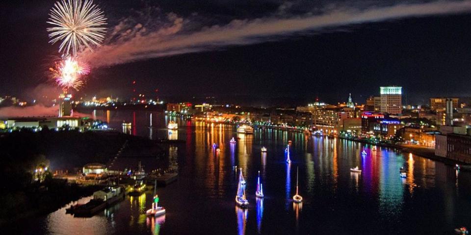 The boat parade will set sail from The Park at the Eastern Wharf docks at 7 p.m. as it snakes its way along the Savannah River.