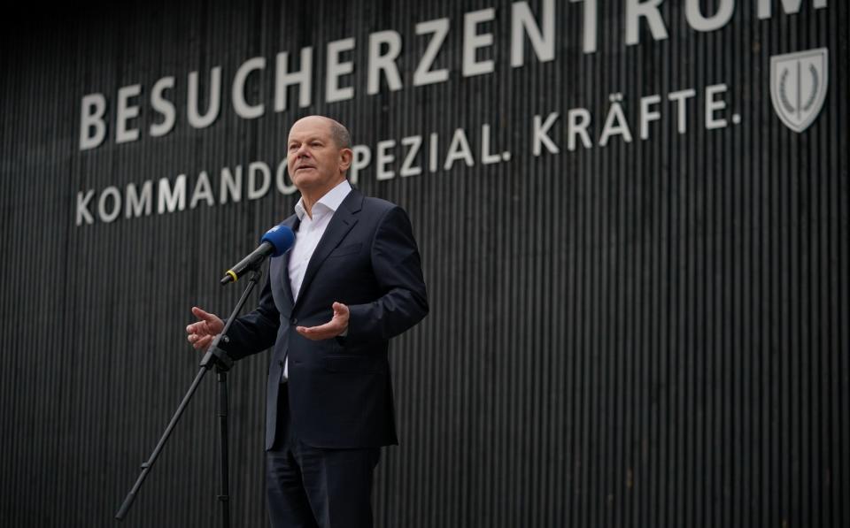 Olaf Scholz, the German chancellor, addressed the Kommando Spezialkraefte after his visit
