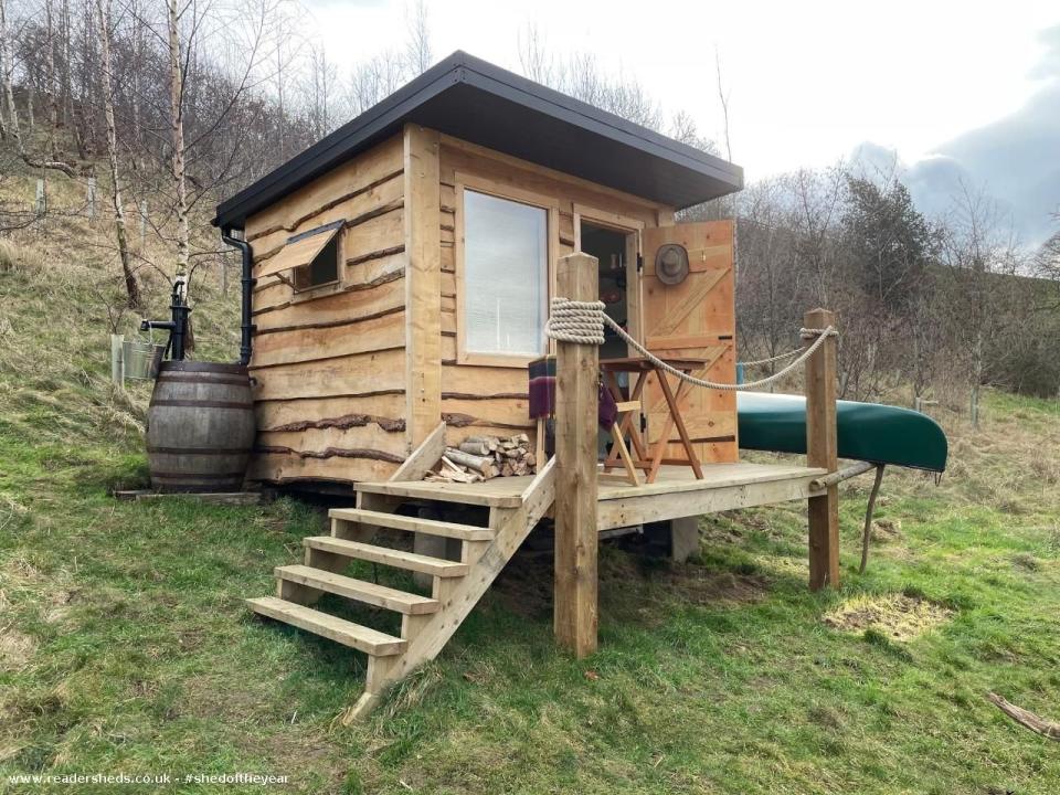 <p><strong>• NATURE'S HAVEN WINNER</strong></p><p>Inspired by a love of the natural environment and a desire to spend more time in it, Simon built this shed at his spaniel's favourite spot – which has now become a family favourite for <a href="https://www.housebeautiful.com/uk/garden/g40149717/best-gas-bbqs/" rel="nofollow noopener" target="_blank" data-ylk="slk:BBQs;elm:context_link;itc:0;sec:content-canvas" class="link ">BBQs</a> and picnics.</p><p>Located in Barnard Castle, this is a retreat into nature where you can cook, read, relax, meditate or sleep. Having started the project during the second lockdown, Simon used spare timbers and wood stored in outbuildings from his previous <a href="https://www.housebeautiful.com/uk/renovate/homes-makeovers/g39483560/london-home-renovations-dont-move-improve-shortlist-2022/" rel="nofollow noopener" target="_blank" data-ylk="slk:house renovation;elm:context_link;itc:0;sec:content-canvas" class="link ">house renovation</a>. </p><p>'The spot I choose to construct the shed on was a favourite of my old spaniel, Ellie,' Simon said. 'She'd always stop for a breather here when she got old. It’s on a steep inaccessible bank on my field so everything had to be carried down (and up).'<br></p>