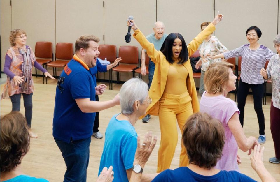 Cardi B and James Corden