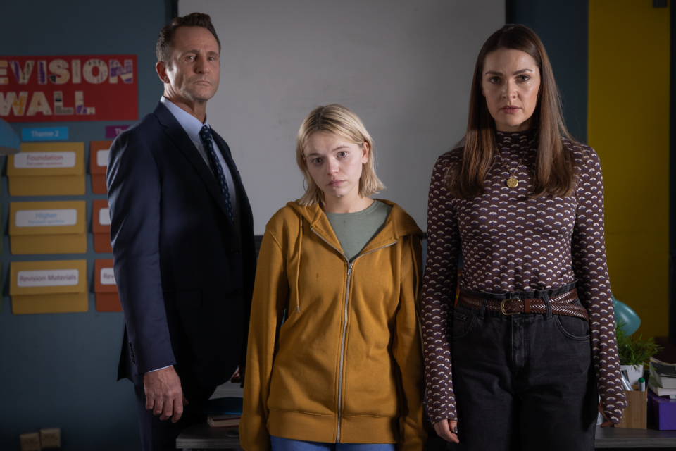 patrick blake, dilly harcourt and sienna blake in hollyoaks