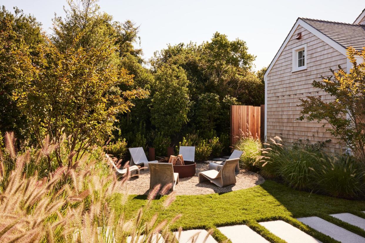 nantucket home designed by michael ellison firepit