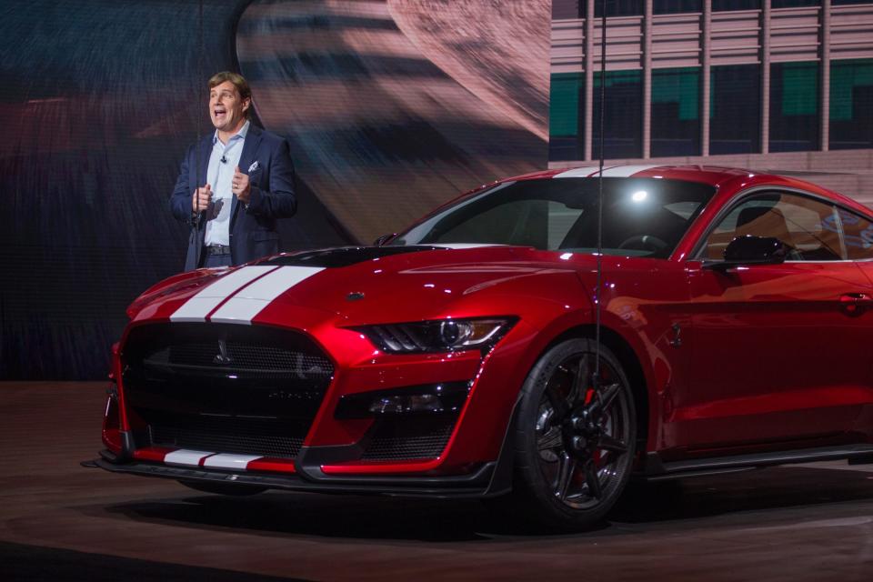 Jim Farley is president, New Businesses, Technology & Strategy at Ford Motor Company. In January, Jim Farley introduced the new 2020 Mustang Shelby GT 500 during the 2019 North American International Auto Show held at Cobo Center in downtown Detroit.