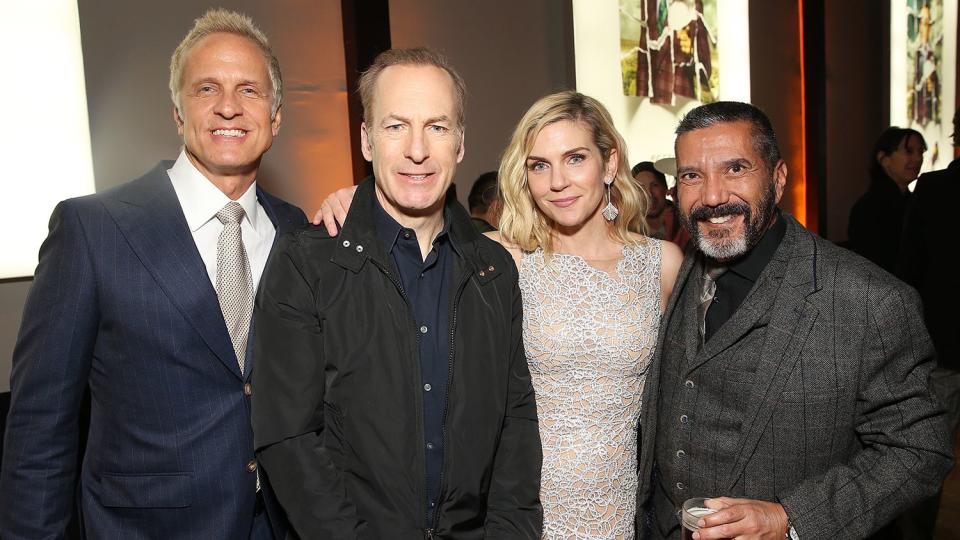 Patrick Fabian, Bob Odenkirk, Rhea Seehorn and Steven Michael Quezada attend the Premiere of AMC's "Better Call Saul" Season 5 After Party on February 05, 2020 in Los Angeles, California