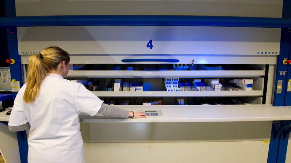 <div>Photo Essay About The Central Pharmacy Of The University Hospital Of Bordeaux, France. Automated Drugs Storage Cabinet. Assistant In Pharmacy. (Photo By BSIP/UIG Via Getty Images)</div>