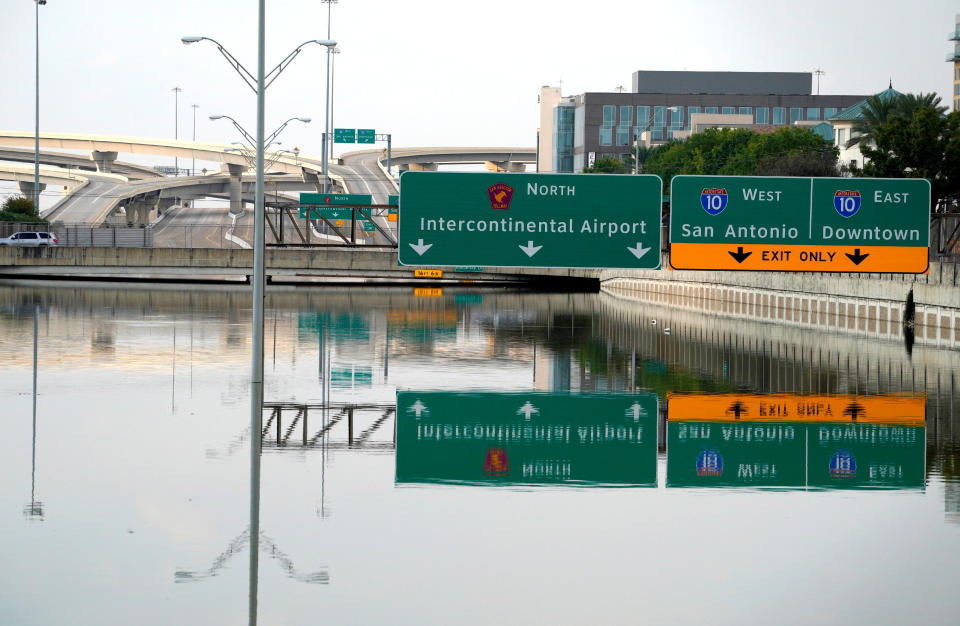 The Sam Houston Parkway was still completely covered with Harvey floodwaters as of&nbsp;Sept. 1.