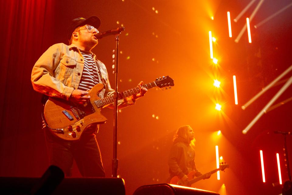 Fall Out Boy singer and rhythm guitarist Patrick Stump performs on March 11 at the Paycom Center in Oklahoma City.