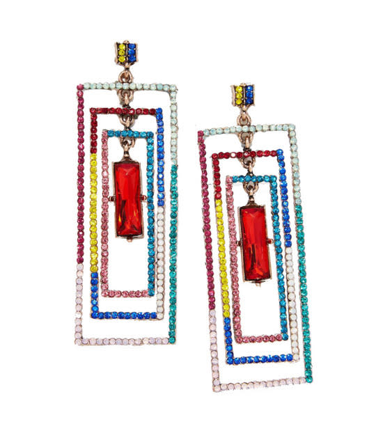 Nasty Gal Colors of the Wind Rectangle Earrings