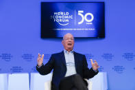 Klaus Schwab, founder and Executive Chairman of the World Economic Forum poses for a photo after an interview with the Associated Press in Davos, Switzerland, Sunday, Jan. 19, 2020. The 50th annual meeting of the forum will take place in Davos from Jan. 20 until Jan. 24, 2020. (Photo/Markus Schreiber)