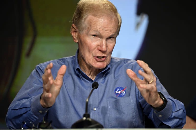 NASA Administrator Bill Nelson responds to questions from the media at a press conference at the Kennedy Space Center in Florida on Tuesday. Photo by Joe Marino/UPI
